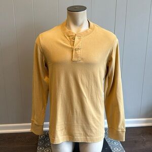 C NWT Eddie Bauer Men’s Small Legend Wash Henley Long Sleeve Top 1/4 Button Up